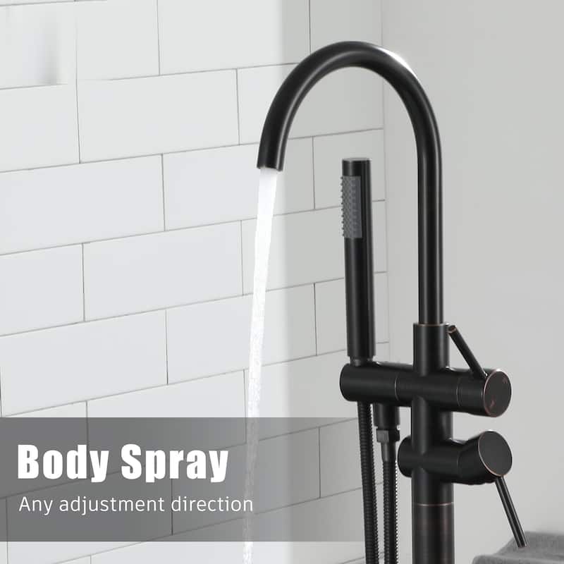 Freestanding Tub Filler Faucet with Handshower