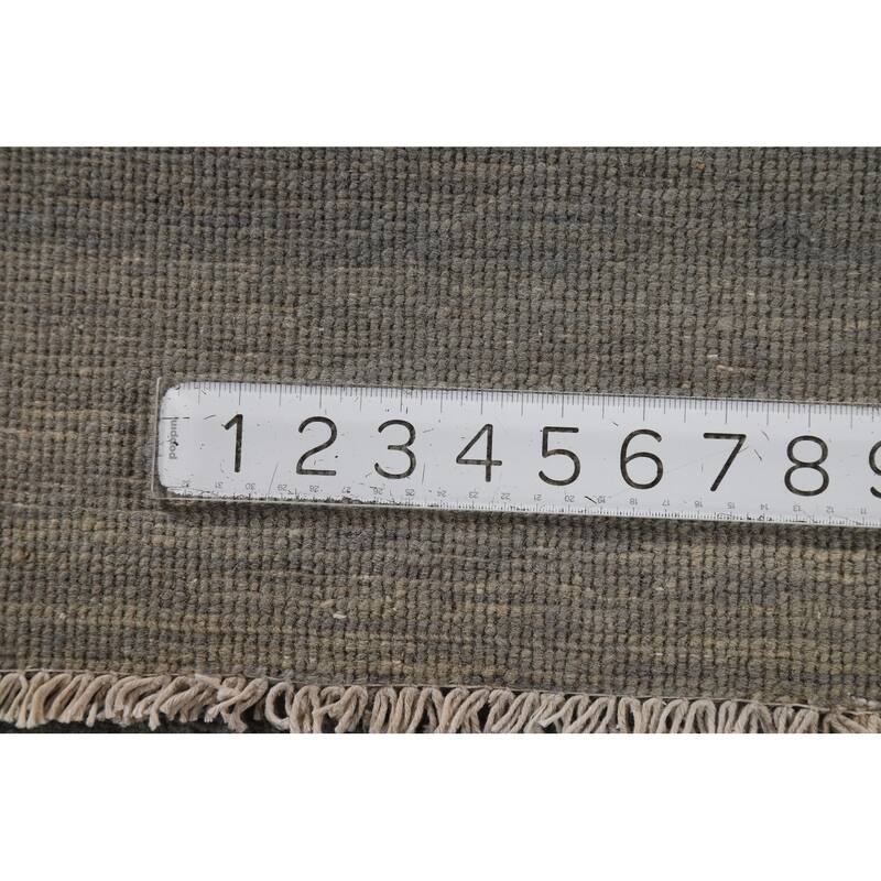 Gray Gabbeh Modern Area Rug Handmade Wool Carpet - 4'9" x 6'4"