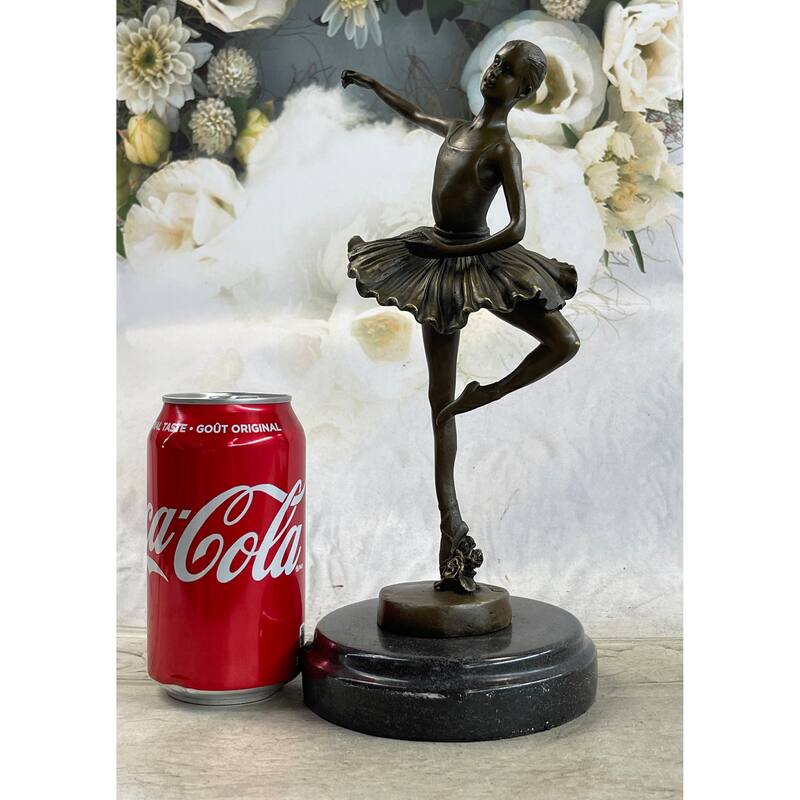 11 Inches Tall Bronze Dancer Ballerina Bronze Statue Handmade Marble Base Vintage Art