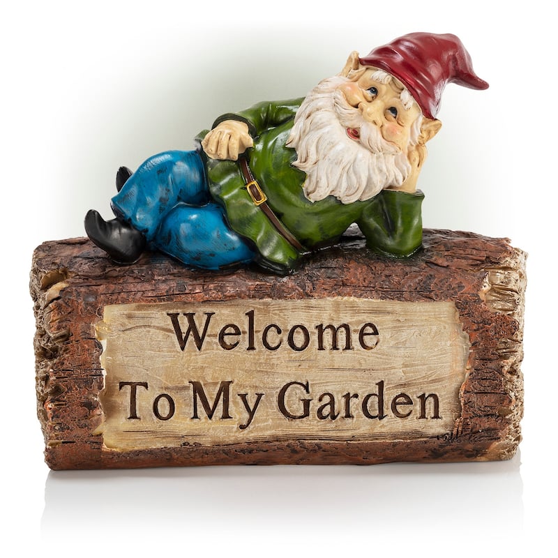 Gnome Folding Hands Looking Up Garden Statue