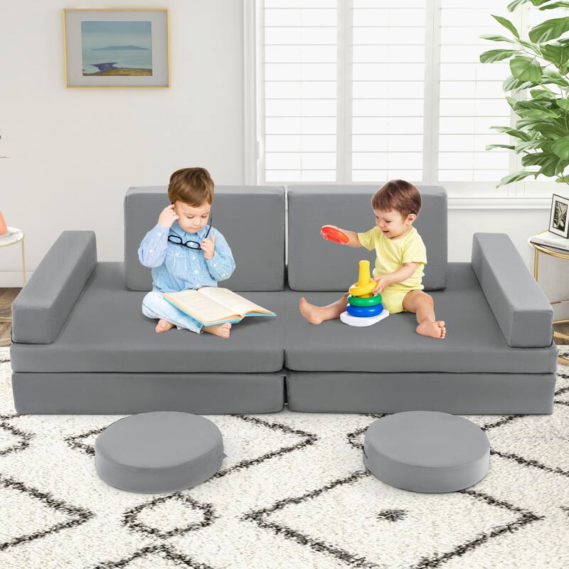 Convertible Kids Sofa Playset with Zipper