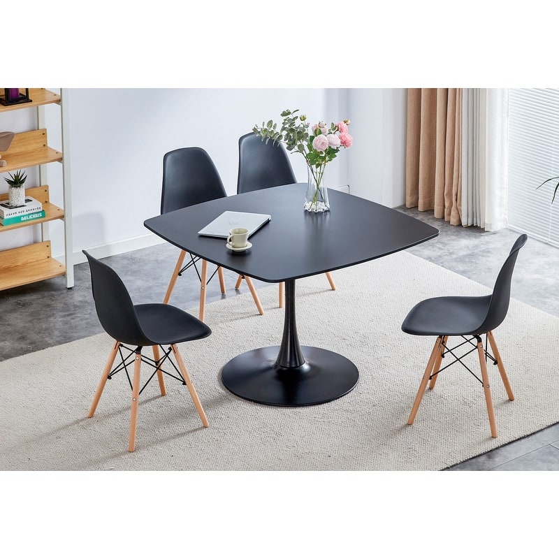42.1" Mid-century Dining Table With Round Pedestal for 4-6 People