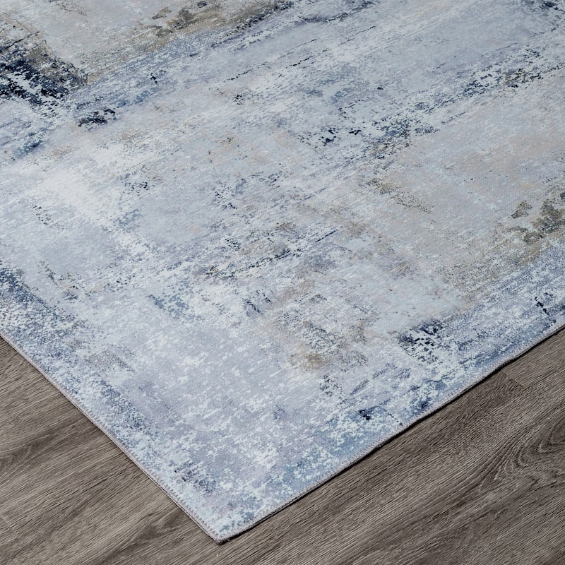 Abstract Grey/Blue Area Rug