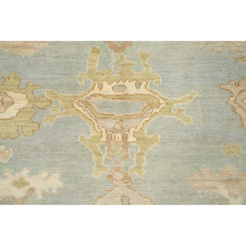 Hand Knotted Oriental 100% Wool Carpet Transitional All-Over Greys & Charcoal Oushak Area Rug - 9' 9'' X 8' 3''