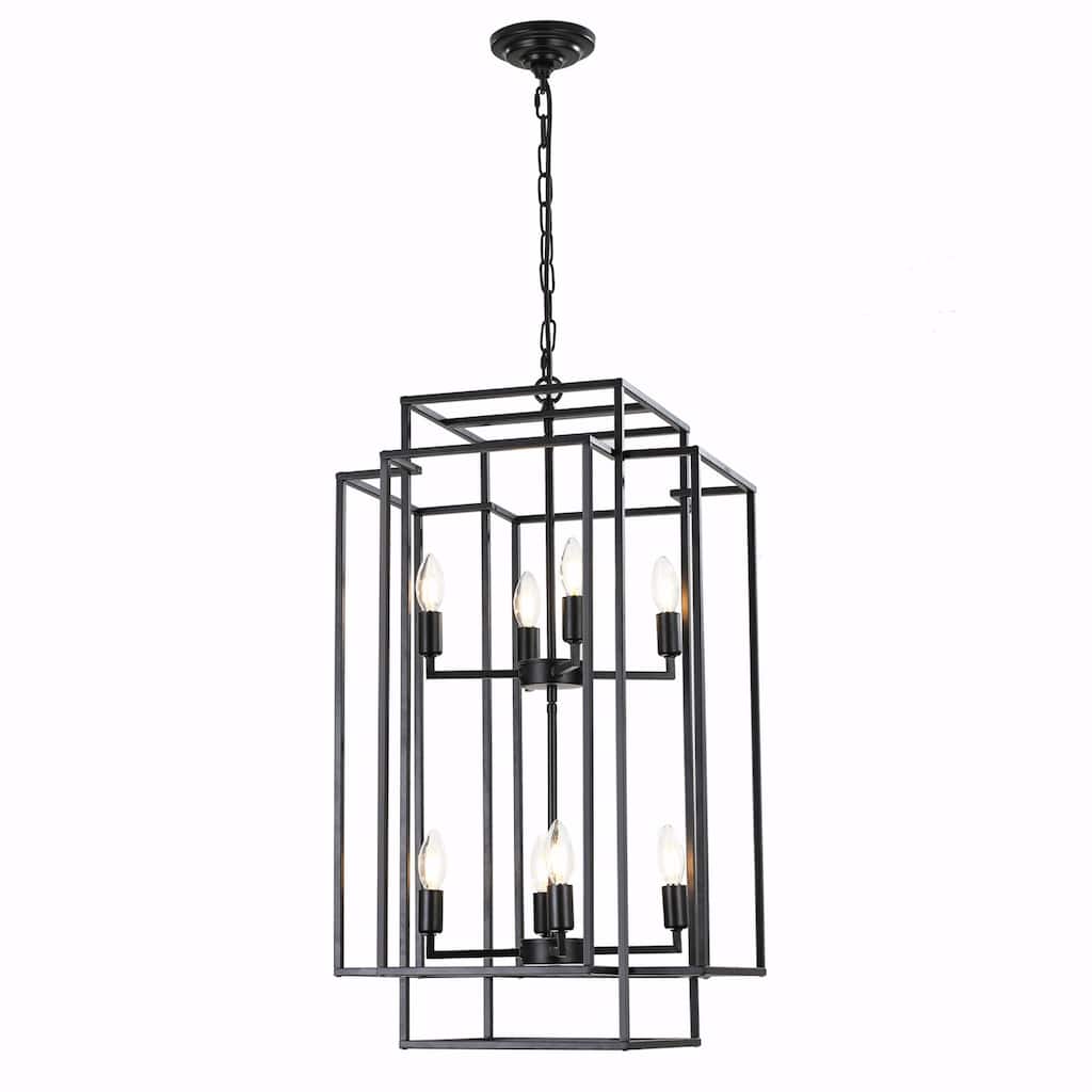 Industrial Farmhouse Hanging Chandelier with 8 Lights