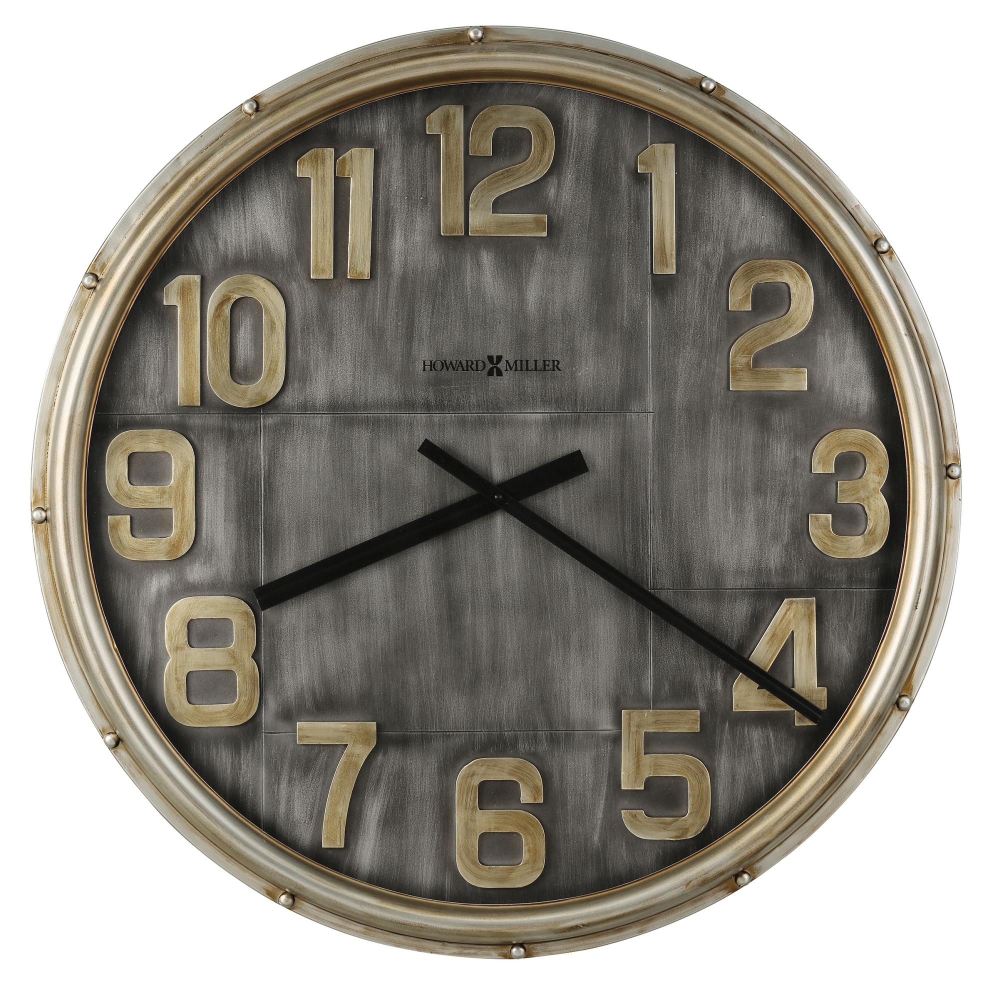 Howard Miller Brender Gold 31-Inch Industrial Metal Wall Clock