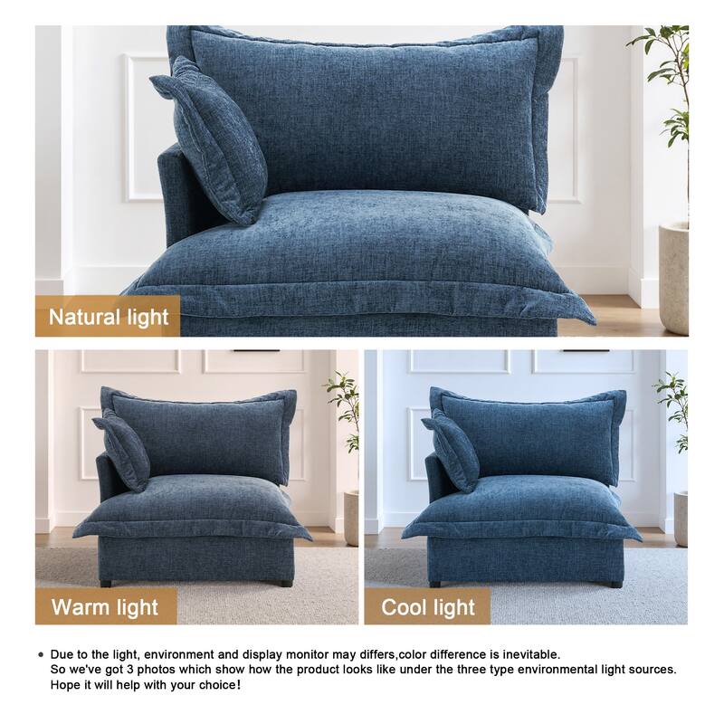 Upholstered Chenille Arm Club Chair Cloud corner cahir