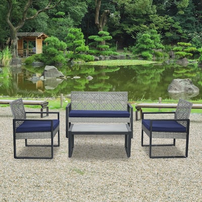 4-Piece Patio Furniture Set chair Gray