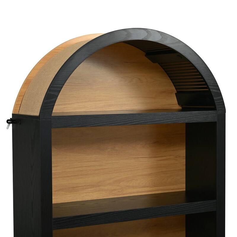 Farmhouse 68.8" Tall Freestanding Bookshelves Set of 2, 5-Tier Display Bookcase Arched Top for Living Room, Bedroom, Home Office