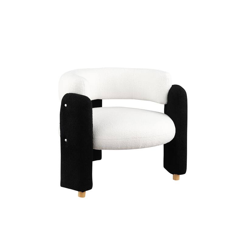 Modern Accent Chair With Solid Wood Frame, For Living Room, Bedroom, Lounge Area, Office