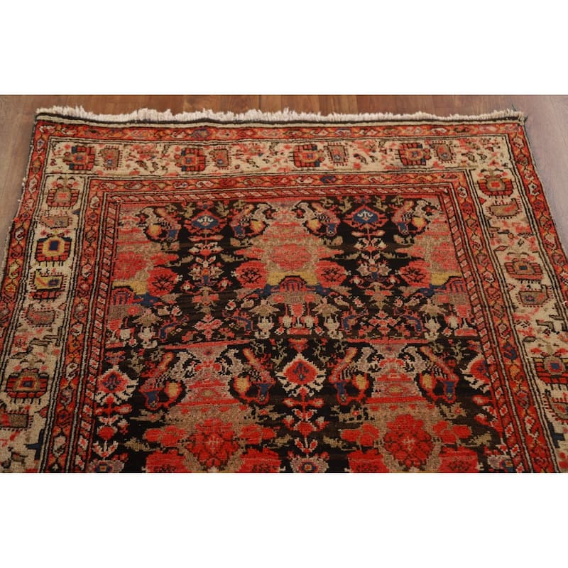 Bidjar Persian Antique Runner Rug Hand-Knotted Wool Carpet - 3'6"x 14'7"