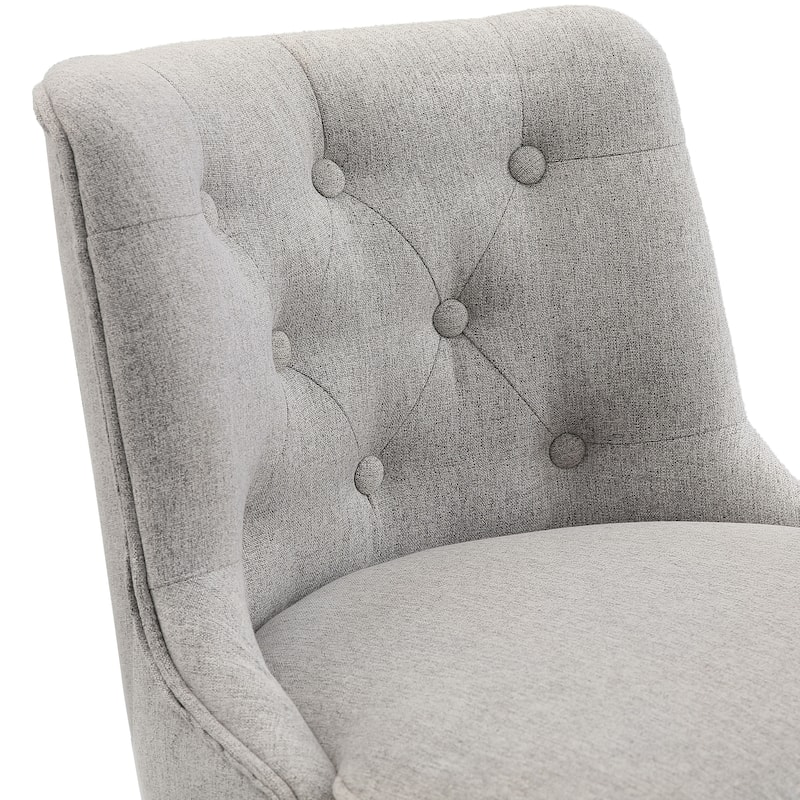 Modern 26.in Swivel Bar stool Upholstered Wooden Counter Height Footrest Armless Stool with Back