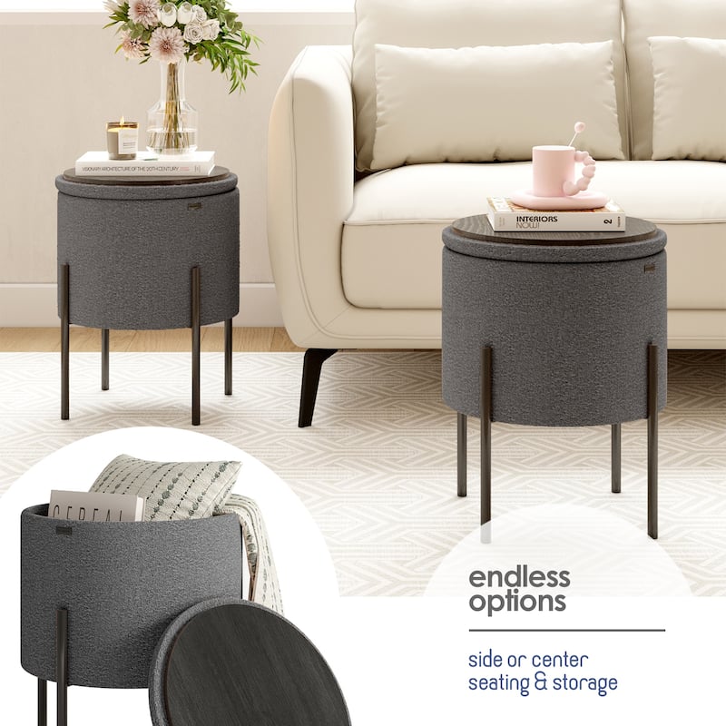 Empyrean Round Ottoman with Storage