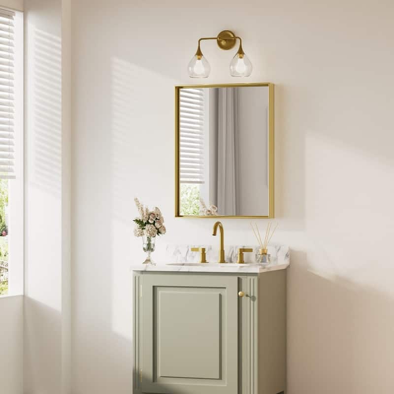 Keonjinn Aluminum Framed Wall Mount Bathroom Vanity Mirror