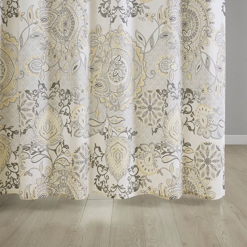 Shabby Chic Floral Printed Cotton Shower Curtain