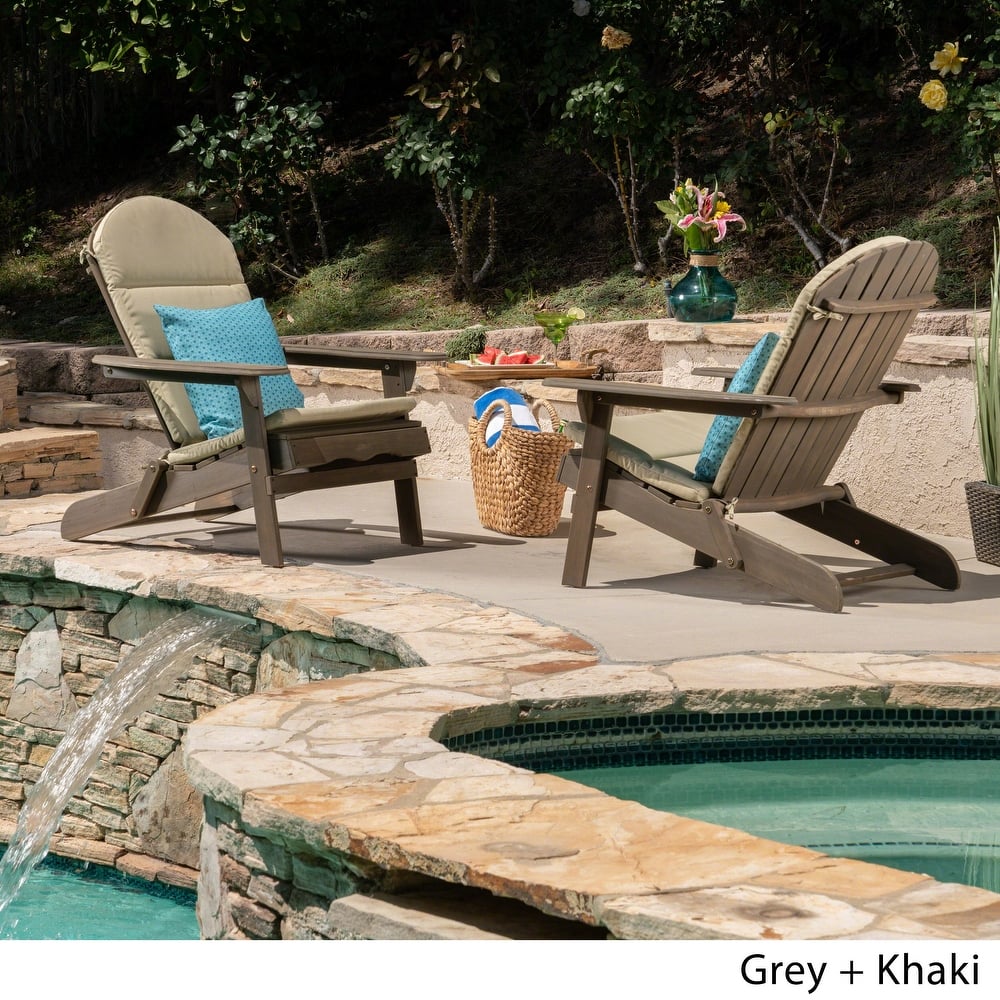Malibu Outdoor Acacia Wood Folding Adirondack Chairs (Set of 2) by Christopher Knight Home