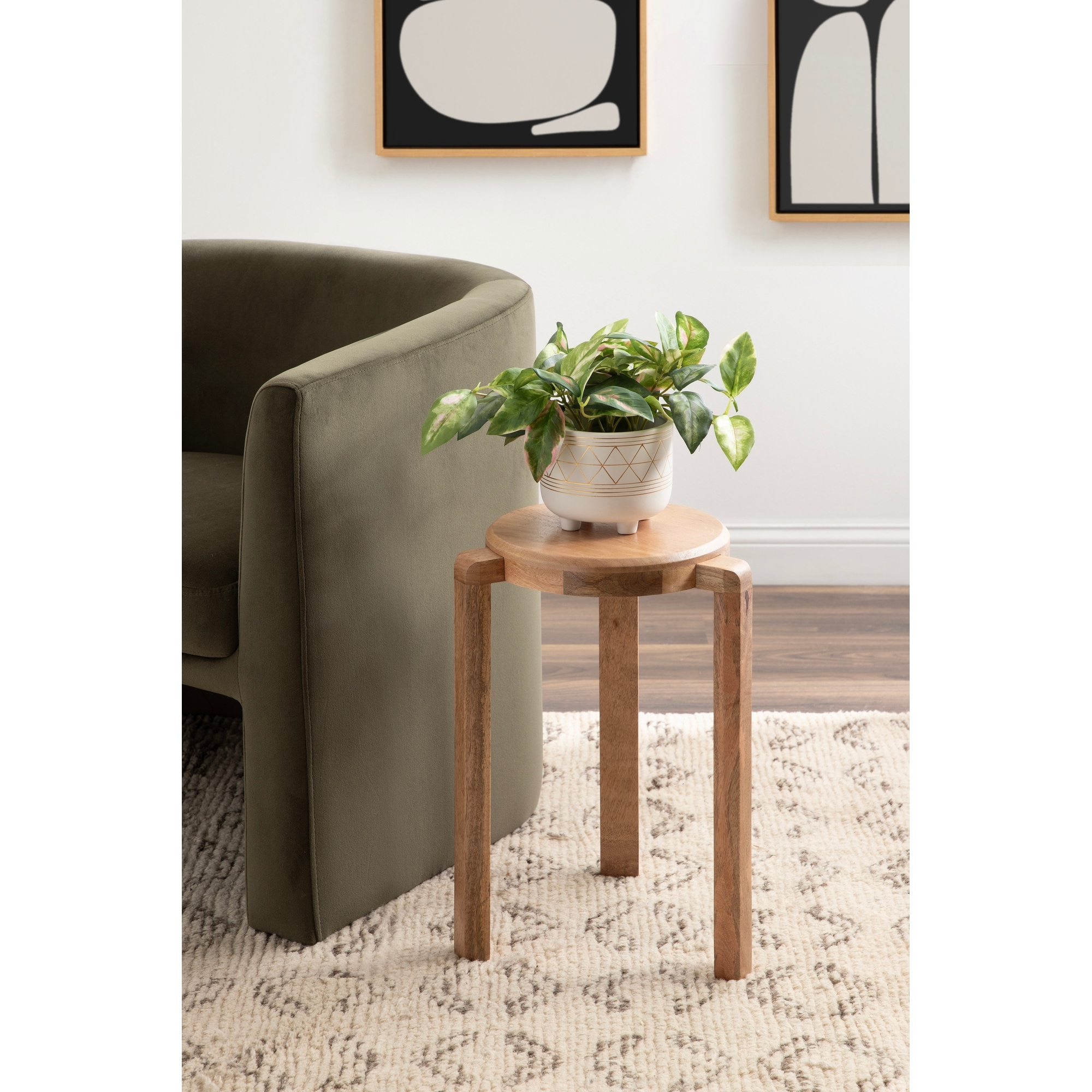 Kate and Laurel Stuart Wood Side Table - 14x14x20