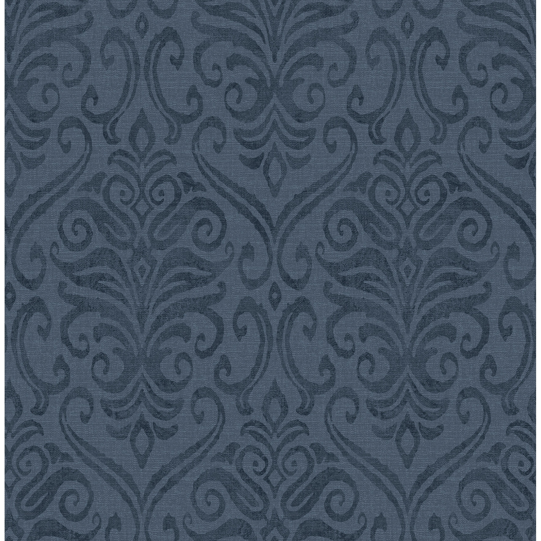 Chesapeake Adavu Blue Damask Wallpaper
