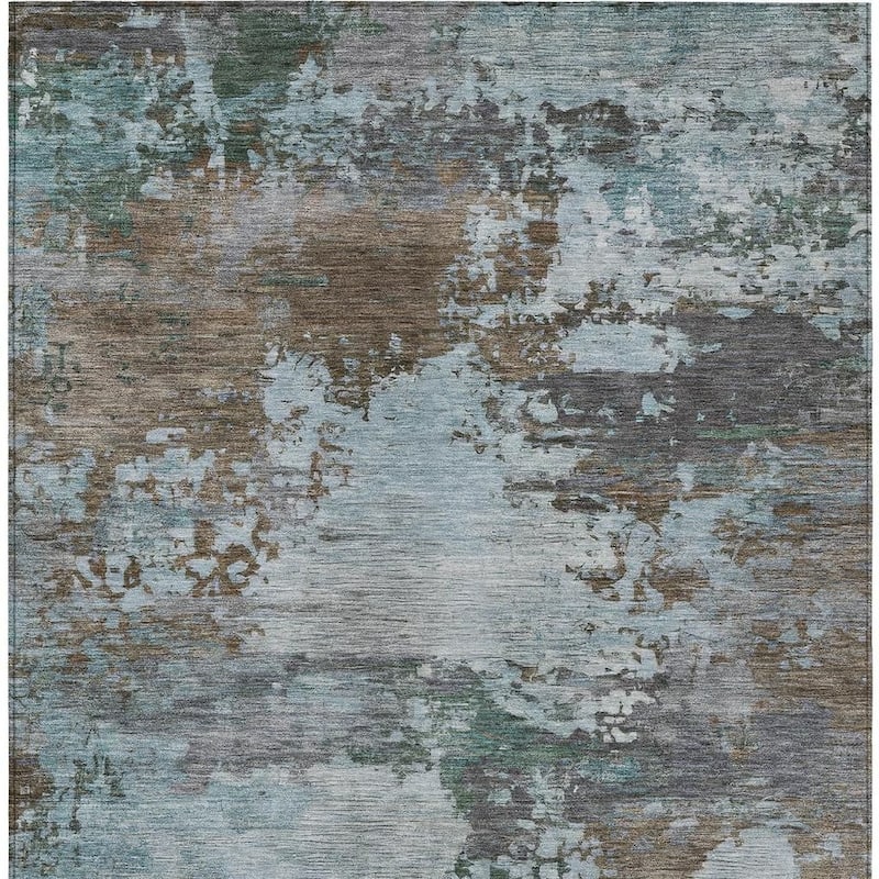 HomeRoots Abstract Transitional Rectangle Outdoor Rug