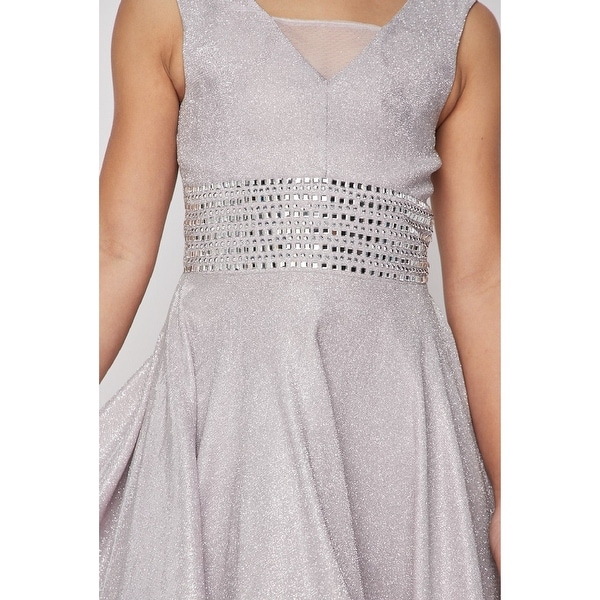 silver grey flower girl dresses