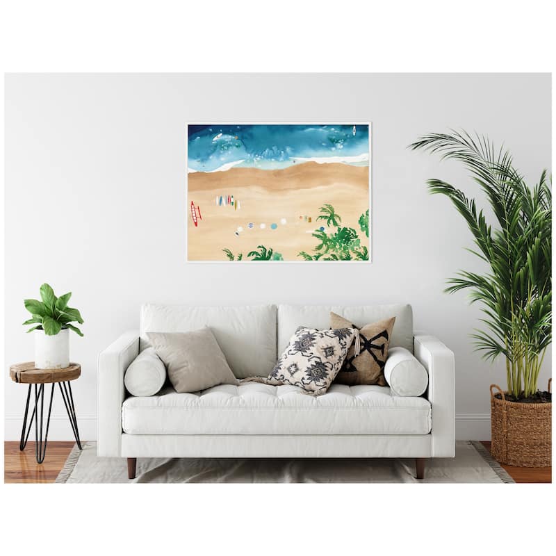 Kate and Laurel A Day of Play Vibrant by Janet Meinke Lau Framed Canvas Wall Art Print