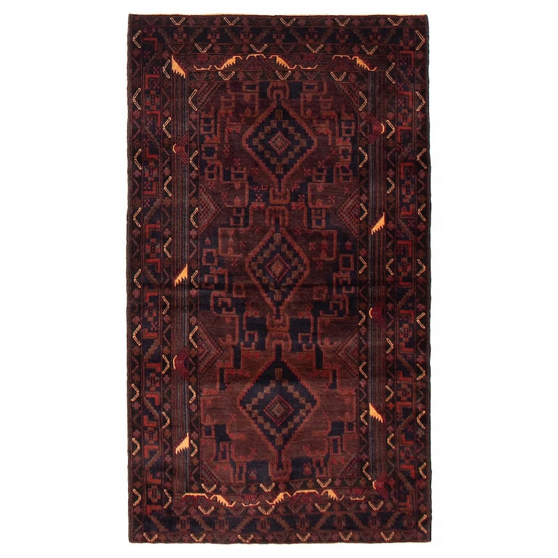 Teimani Brown Rug 3'7" x 6'5" - 3'7 x 6'5 - Dark Brown - 3'7 x 6'5