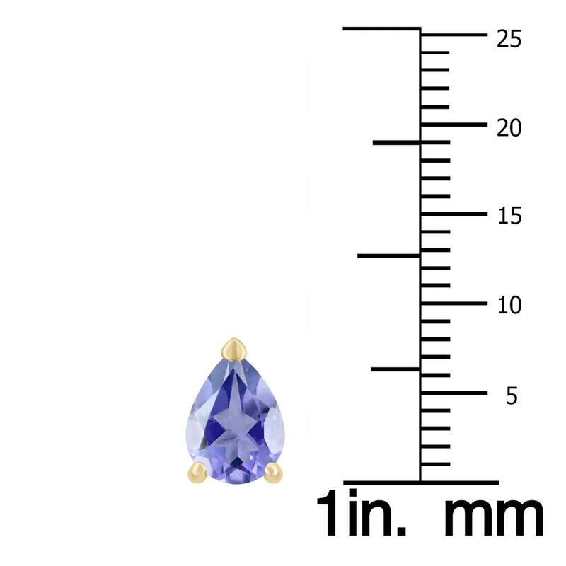 Marquee 14K Yellow Gold 5x3MM Pear Tanzanite Earrings