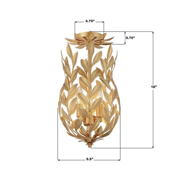 Crystorama Lighting Group 563_CEILING Broche 3 Light 10" Wide