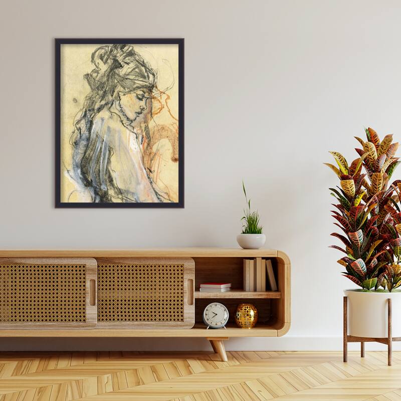 Emphasizing Fluid Lines And Textures by Ute Rathmann Wood Framed Wall Art Print