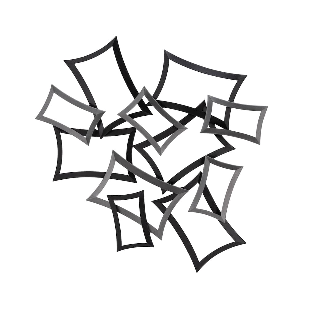 Metal 29" Abstract Wall Decor, Black/Gunmetal Wb