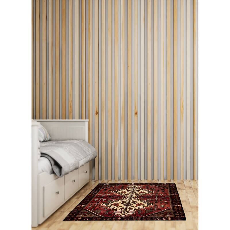 ECARPETGALLERY Hand-knotted Konya Anatolian Dark Red Wool Rug - 4'11 x 6'8