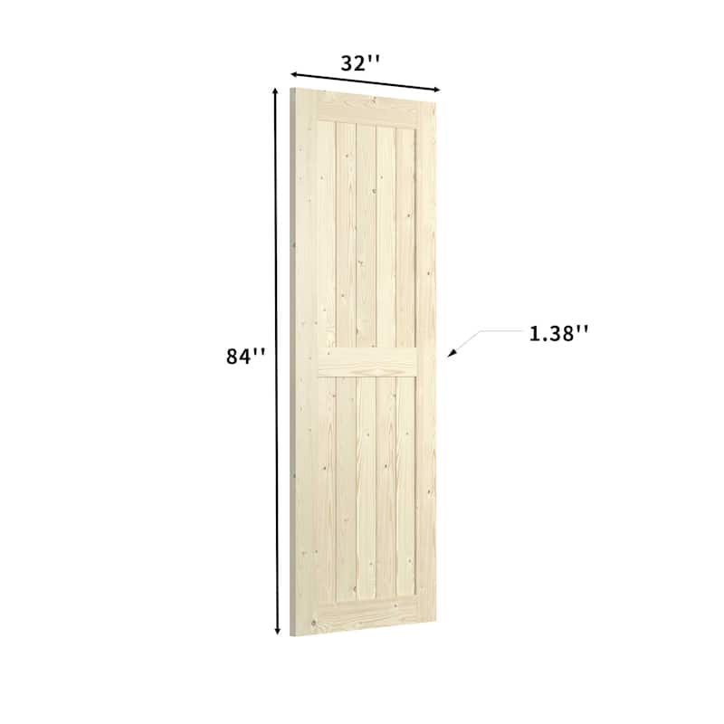 Coast Sequoia 30in./32in./36in./42in./48in. x 84in. K Series Knotty Wood Sliding Barn Door With Hardware Kit - Unfinished