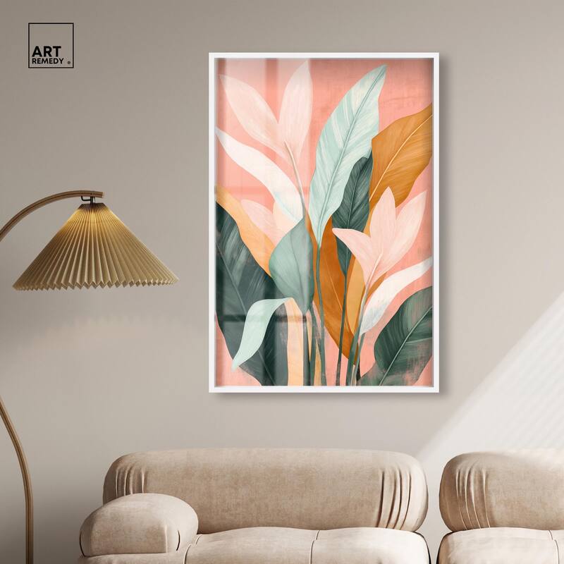 Peach and Palm Shadowbox by Art Remedy