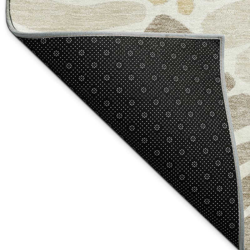 Machine Washable Indoor/ Outdoor Floral Modern Chantille Rug