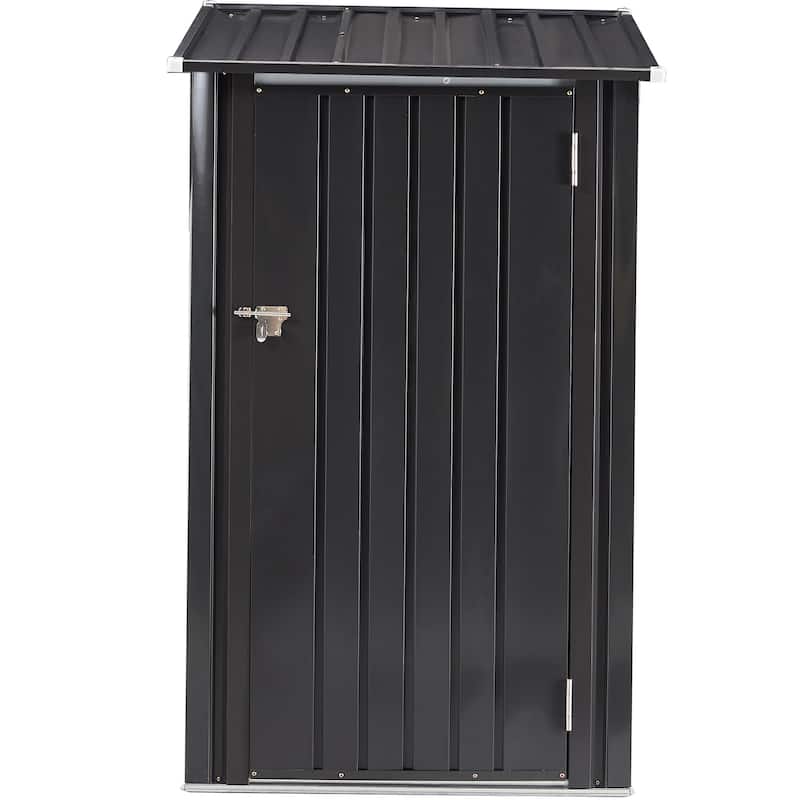 3x3FT Steel Storage Shed, Lockable Door for Patio, Yard, Gray
