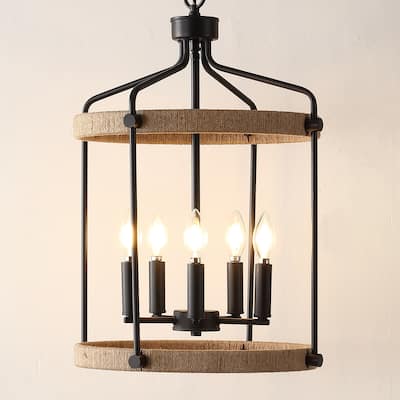 SAFAVIEH Home Lighting Collection Dwyer 16" Modern & Contemporary Pendant (5-bulb) - 16" W x 16" D x 86" H