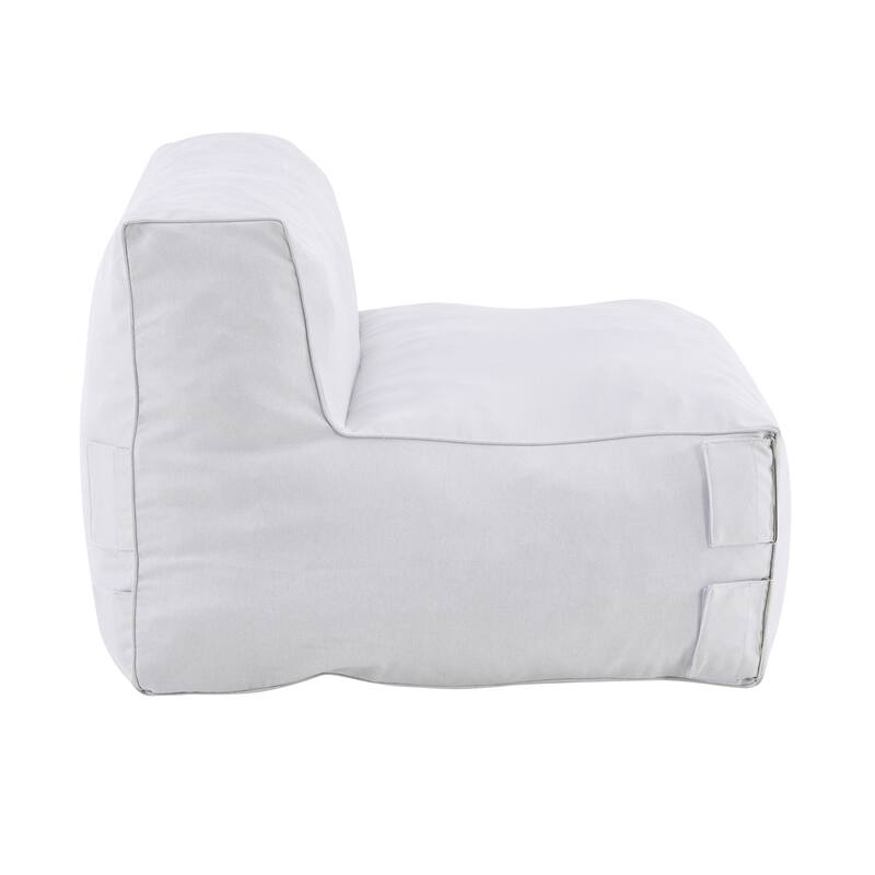 Christopher Knight Home - Nerissa 3-Piece Modular Outdoor/Indoor Bean Bag Sectional Sofa Set with Shredded Foam Filled & Ottoman