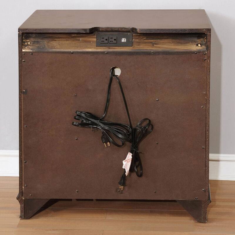 3 Drawers Wooden Nightstand