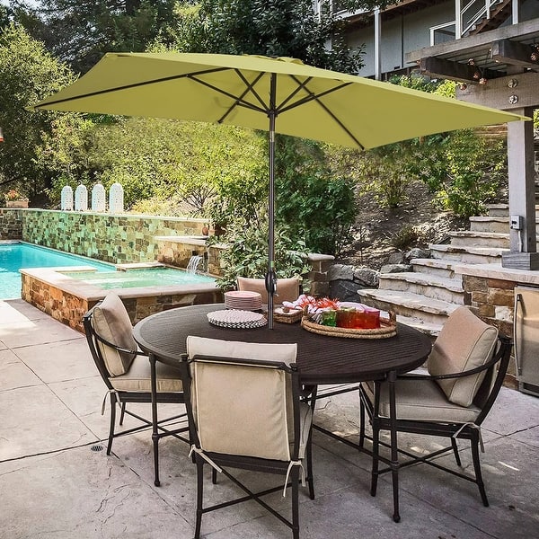 x 10 Rectangular Patio Umbrella for Deck, Lawn, Pool - Main Image