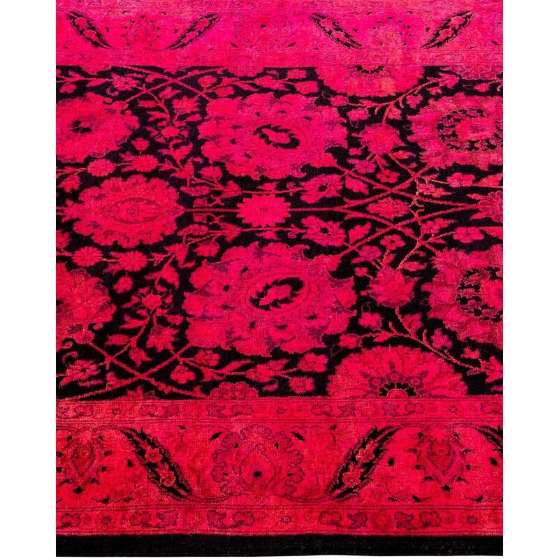 Overton Hand Knotted Wool Vintage Inspired Modern Contemporary Overdyed Red Runner Rug - 3' 1" x 10' 9"
