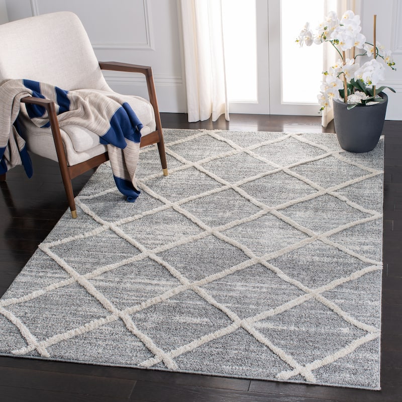 Martha Stewart by SAFAVIEH Lucia Shag Laurenzia Rug - 4' x 6' - White/Light Grey