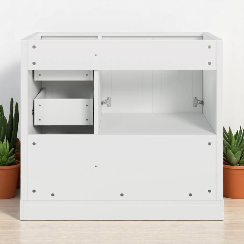36" Bathroom Vanity Cabinet - 4 Drawers, 1 Large Cabinet, Soft-Close Hinges, Storage Organizer,Freestanding Cabinet