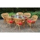 preview thumbnail 1 of 45, Portside Southwest Amber Outdoor Wicker Dining Set (7-Piece) Red