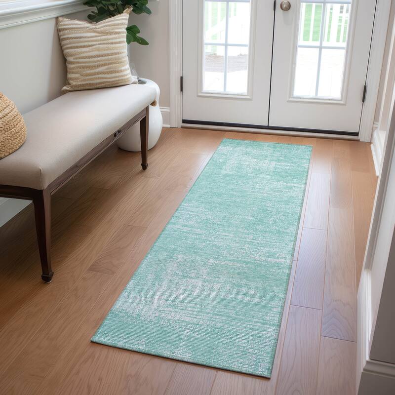 Machine Washable Indoor/ Outdoor Chantille Abstract Solid Rug
