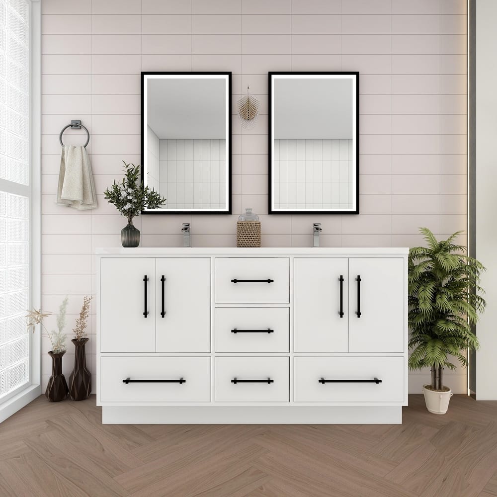 Victoria 60'' Freestanding Vanity with Double Reinforced Acrylic Sink - 59.5