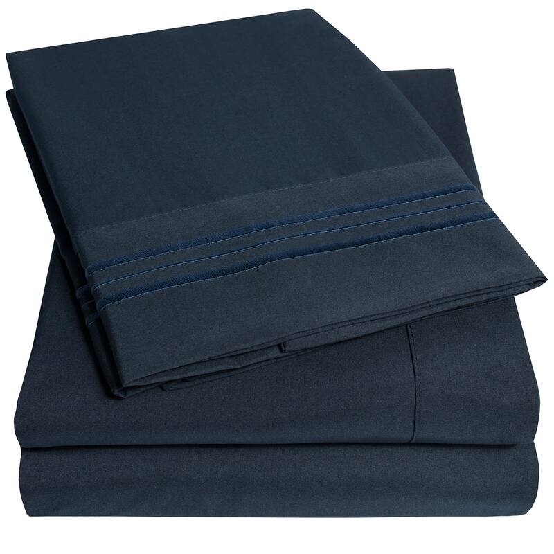 Deep Pocket Soft Microfiber 4-piece Solid Color Bed Sheet Set - Twin Xl - Navy