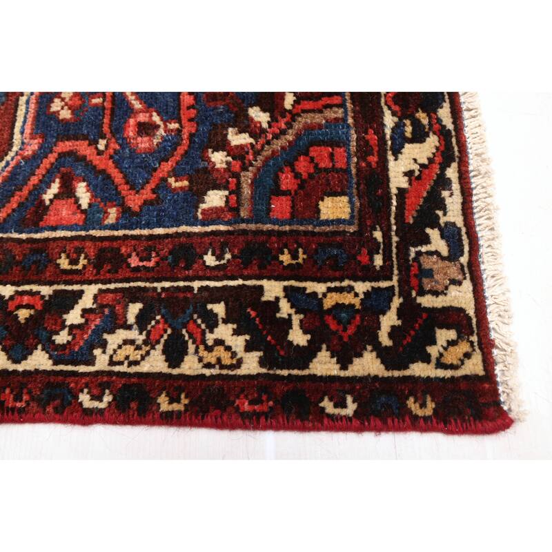 ECARPETGALLERY Hand-knotted Anatolian Vintage Dark Red Wool Rug - 4'4 x 6'2