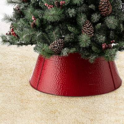 Glitzhome 26"D/22"D Hammered Metal Tree Collar