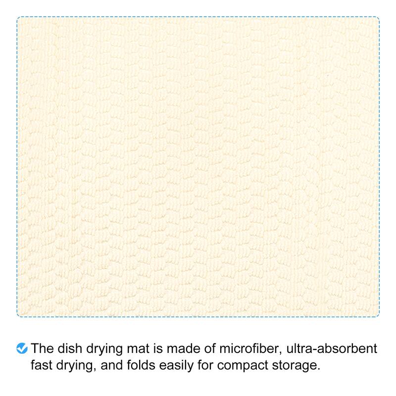 Reversible Dish Drying Mat, Microfiber Dry Pad Dish Draining Mat 1Pcs