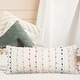 preview thumbnail 9 of 7, White Cotton Pillow with Multicolor Embroidered Loop Stripes